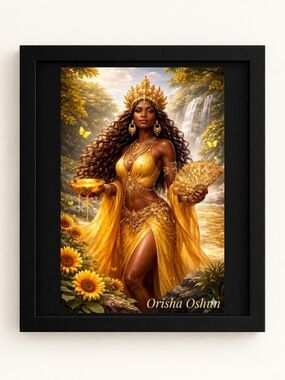 Orisha Oshun In A 8x10 Frame A.I.Art Print